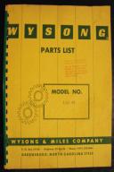 Wysong 1010 HD Power Shear Parts List Vintage 1968
